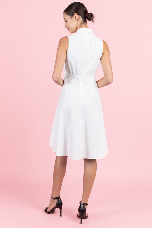 Belt it detail neck dress