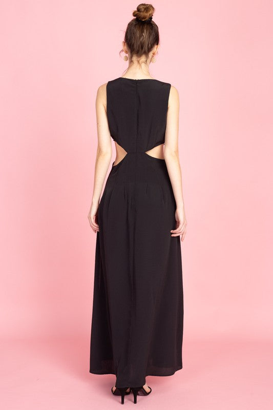 ZIPZIP DETAILS MAXI DRESS