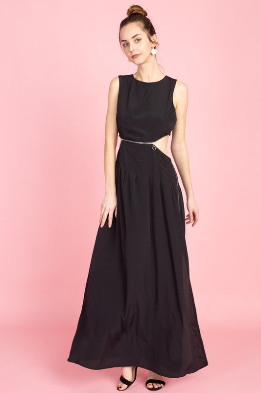 ZIPZIP DETAILS MAXI DRESS