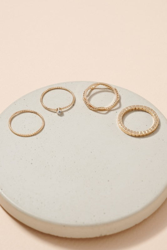 Curved Metal Rings Set