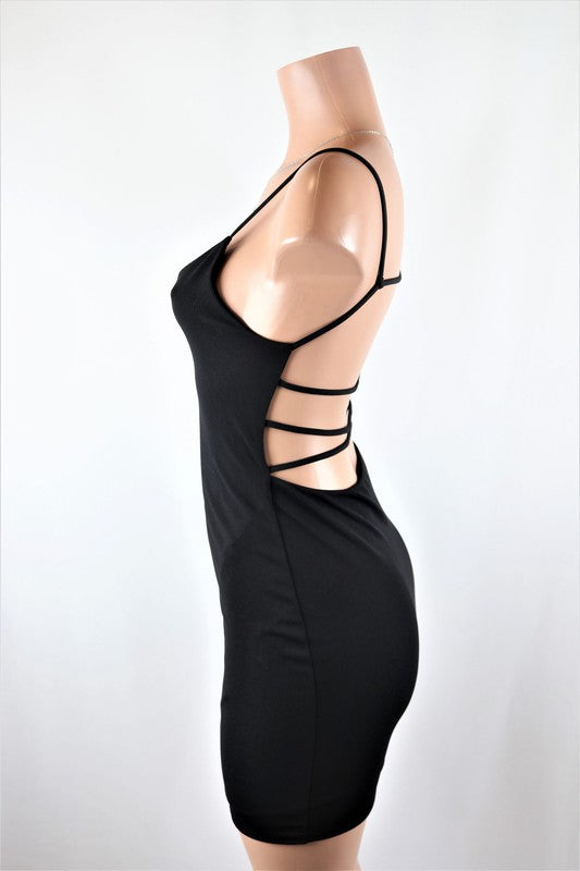 Backless fitted mini dress