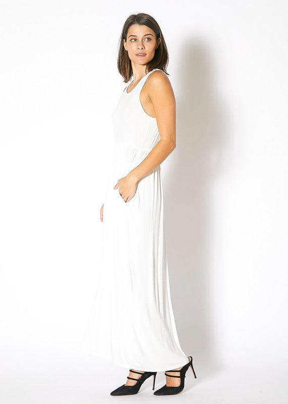 Sleeveless Pleated Maxi Dress