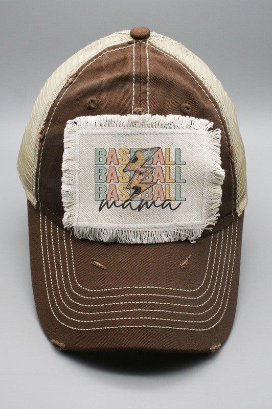 Baseball Mama Sunflower Bolt Stack Hat