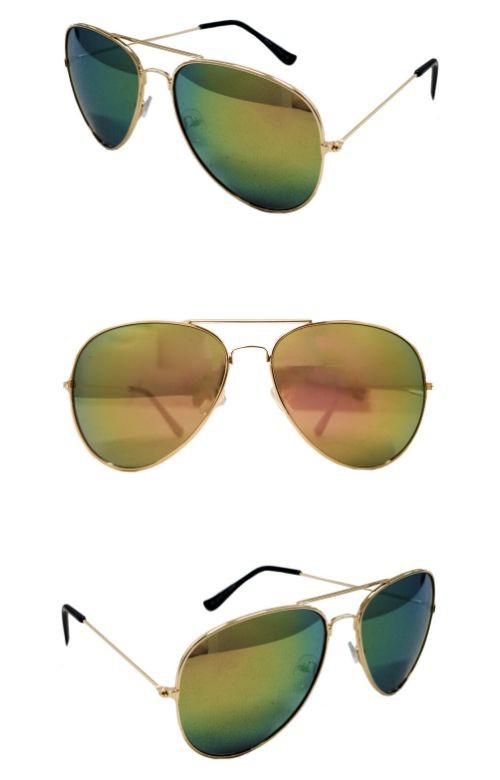 Classic Mirrored Aviator Sunglasses