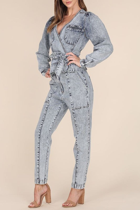 DENIM JACKET WITH PANTS SET