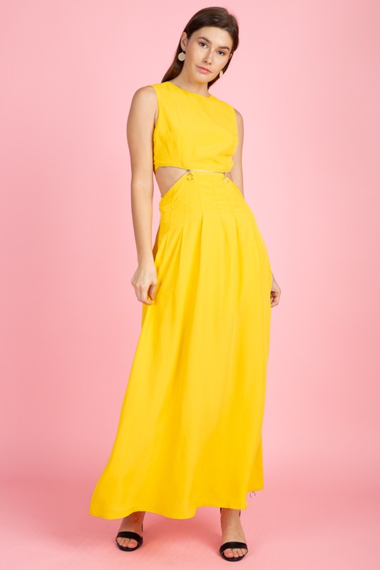 ZIPZIP DETAILS MAXI DRESS