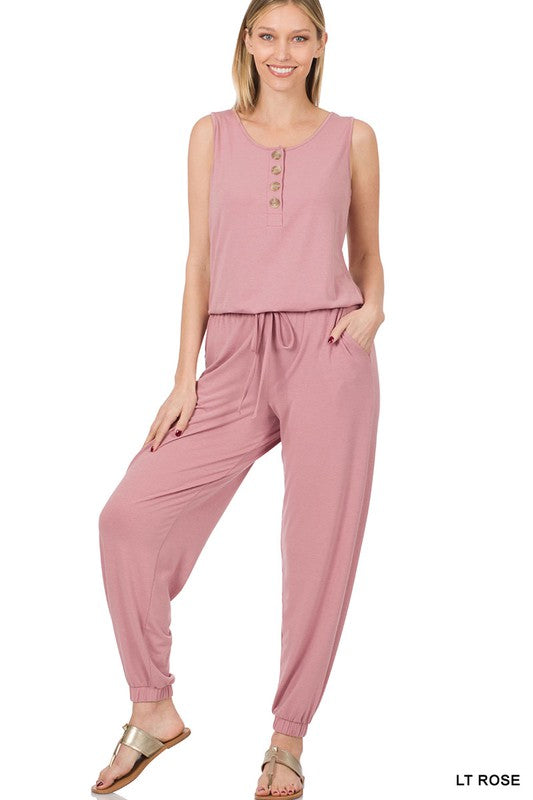 SLEEVELESS JOGGER JUMPSUIT