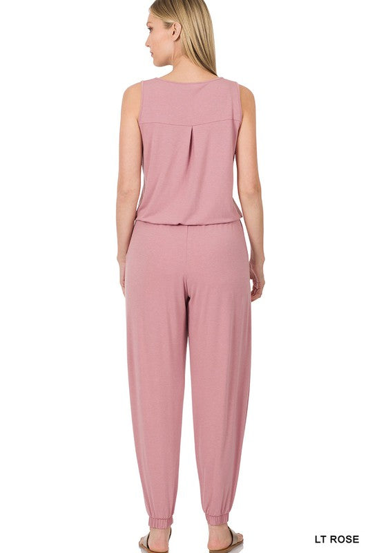 SLEEVELESS JOGGER JUMPSUIT