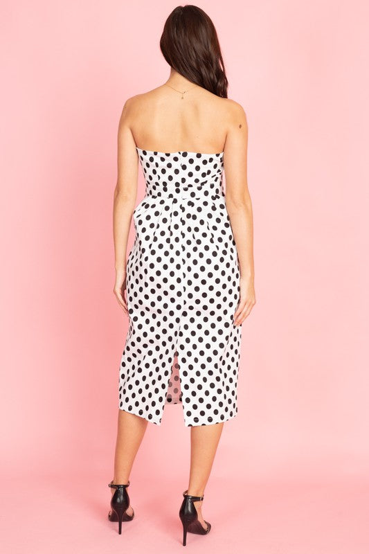 Polka dot tube dress