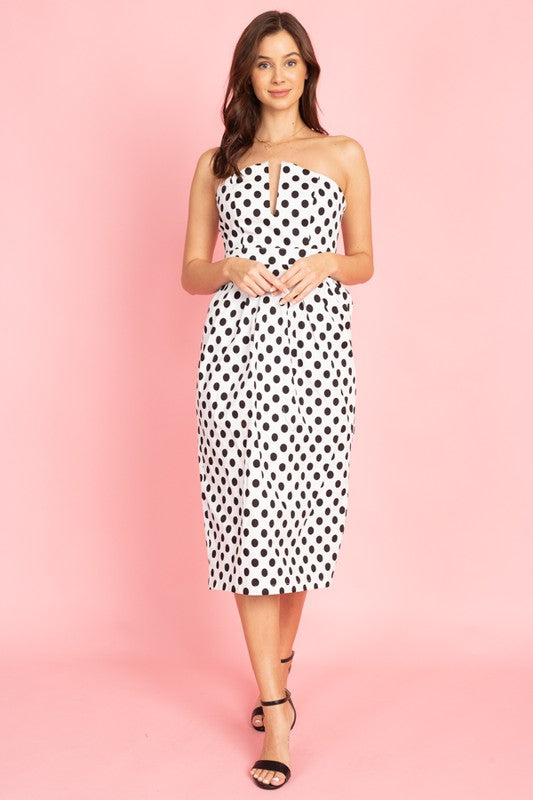 Polka dot tube dress