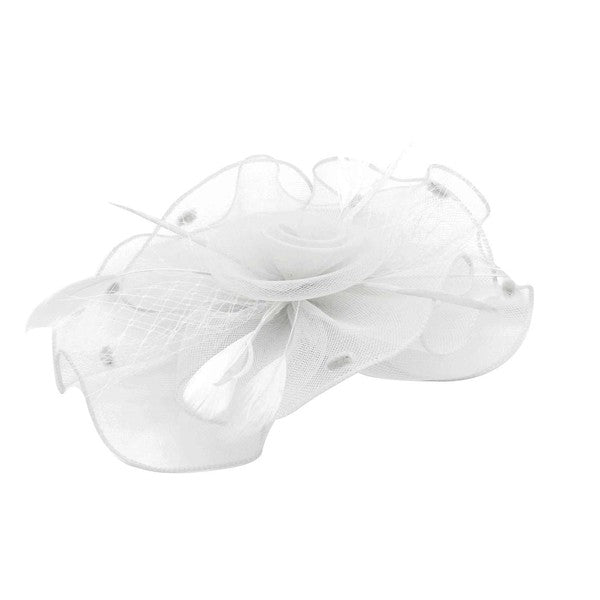 A Fascinator Hat Mesh Ribbon Feathers Gatsby