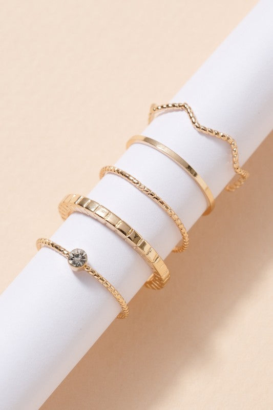 Curved Metal Rings Set