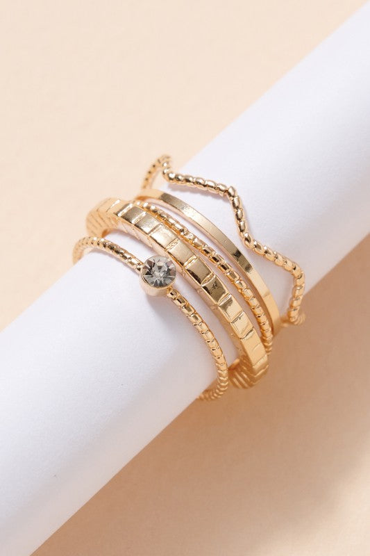 Curved Metal Rings Set