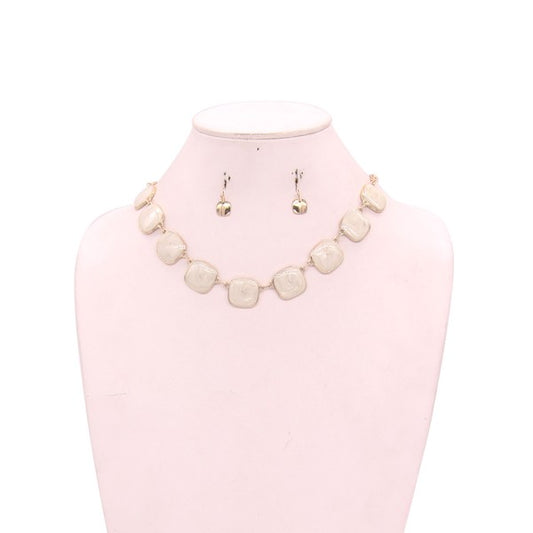 IVORY RHINESTONE NECKLACE SET