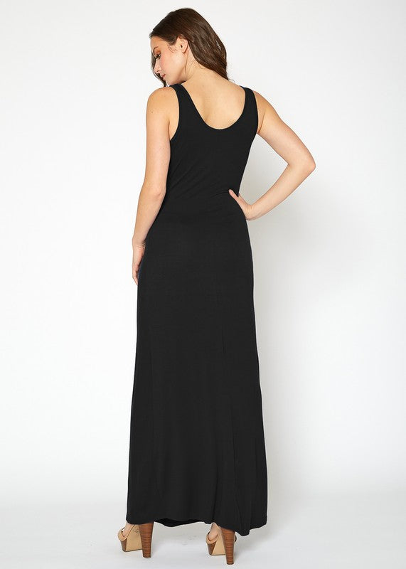 Womens Sleeveless Scoop Neck Maxi Dress