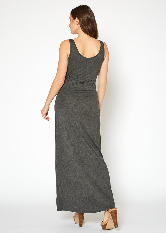 Womens Sleeveless Scoop Neck Maxi Dress