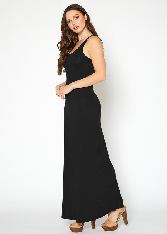 Womens Sleeveless Scoop Neck Maxi Dress