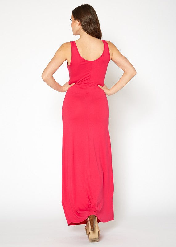 Womens Sleeveless Scoop Neck Maxi Dress