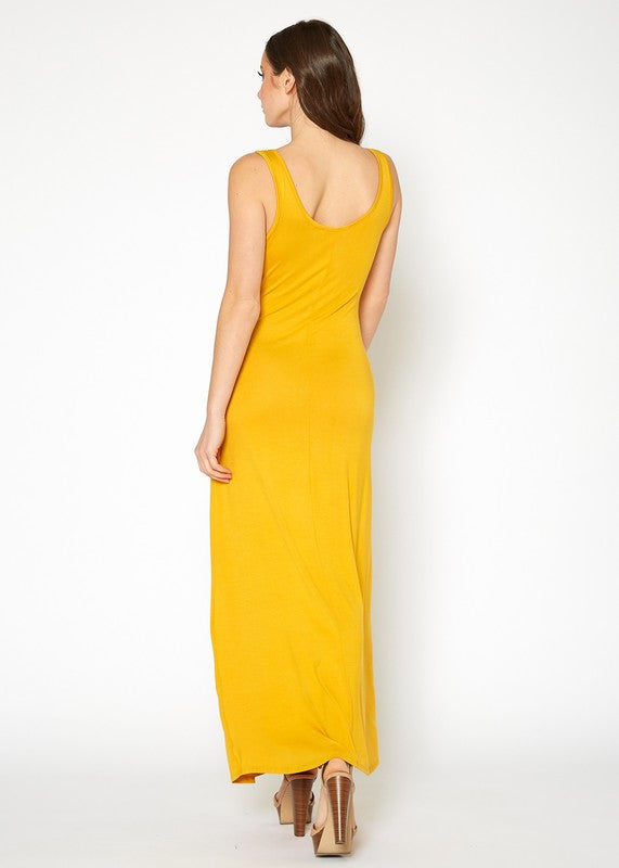 Womens Sleeveless Scoop Neck Maxi Dress