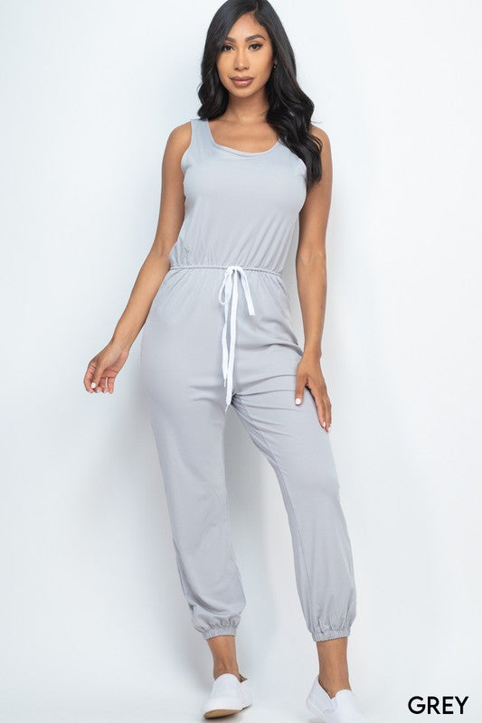 Elasticized Waist Jogger Jumpsuit