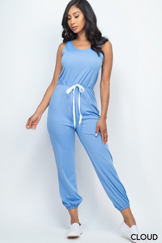 Elasticized Waist Jogger Jumpsuit