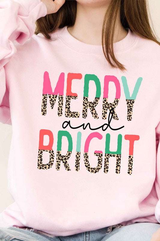 BRIGHT LEOPARD CHRISTMAS GRAPHIC SWEATSHIRT