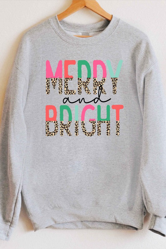 BRIGHT LEOPARD CHRISTMAS GRAPHIC SWEATSHIRT