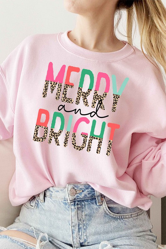 BRIGHT LEOPARD CHRISTMAS GRAPHIC SWEATSHIRT