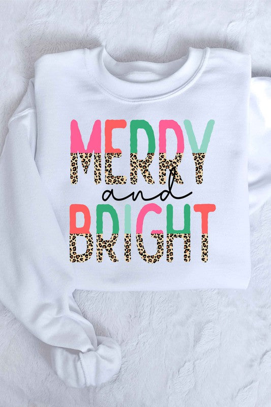 BRIGHT LEOPARD CHRISTMAS GRAPHIC SWEATSHIRT