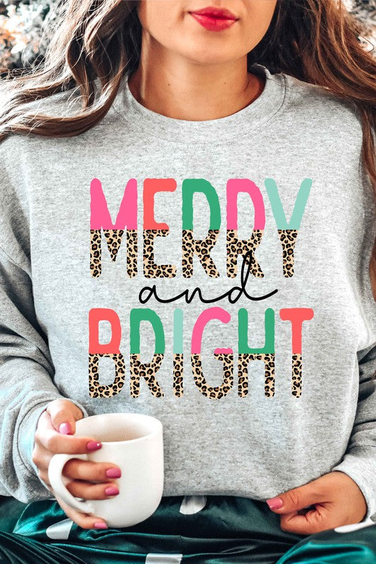 BRIGHT LEOPARD CHRISTMAS GRAPHIC SWEATSHIRT