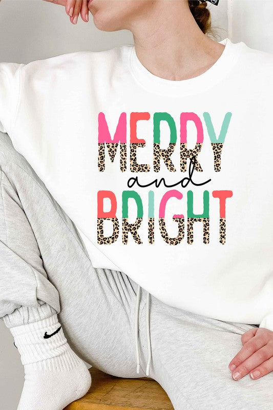 BRIGHT LEOPARD CHRISTMAS GRAPHIC SWEATSHIRT