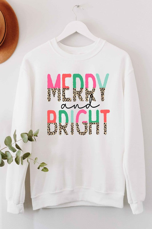 BRIGHT LEOPARD CHRISTMAS GRAPHIC SWEATSHIRT