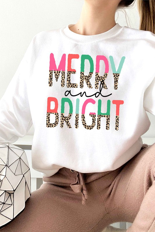 BRIGHT LEOPARD CHRISTMAS GRAPHIC SWEATSHIRT