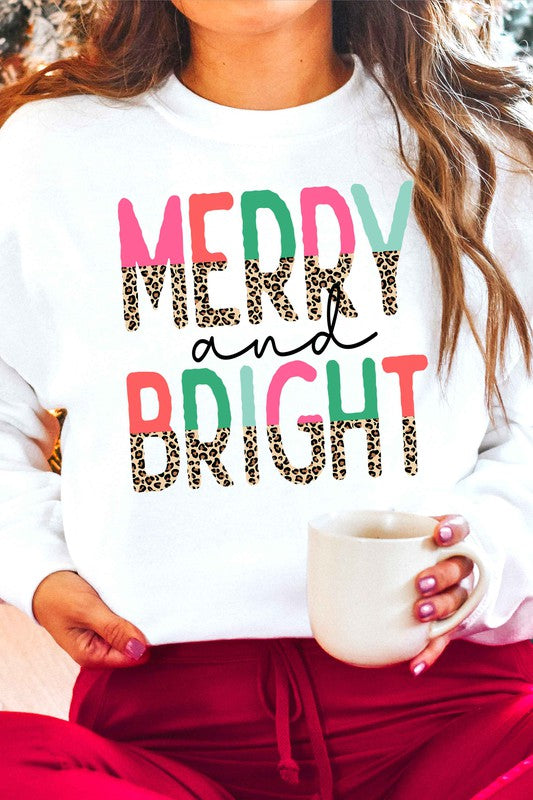 BRIGHT LEOPARD CHRISTMAS GRAPHIC SWEATSHIRT