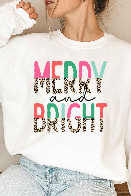 BRIGHT LEOPARD CHRISTMAS GRAPHIC SWEATSHIRT