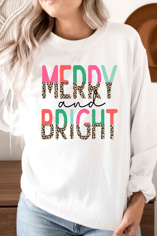 BRIGHT LEOPARD CHRISTMAS GRAPHIC SWEATSHIRT