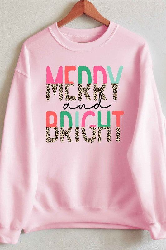 BRIGHT LEOPARD CHRISTMAS GRAPHIC SWEATSHIRT