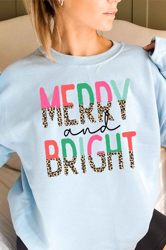 BRIGHT LEOPARD CHRISTMAS GRAPHIC SWEATSHIRT