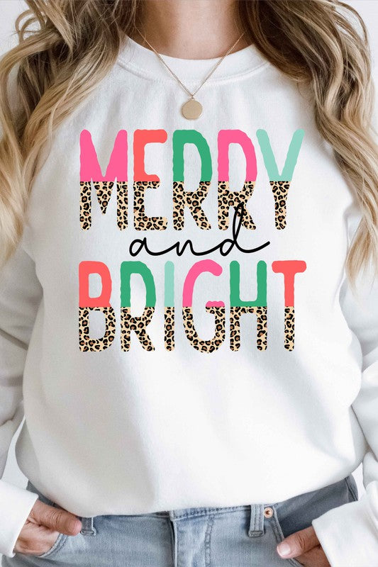 BRIGHT LEOPARD CHRISTMAS GRAPHIC SWEATSHIRT