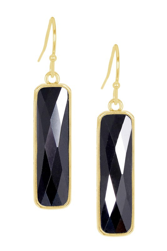 14k Gold Vermeil & Gemstone Rectangle Earrings