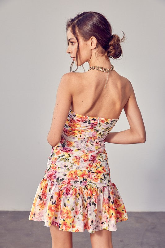 TUBE FLOWER PRINT DRESS