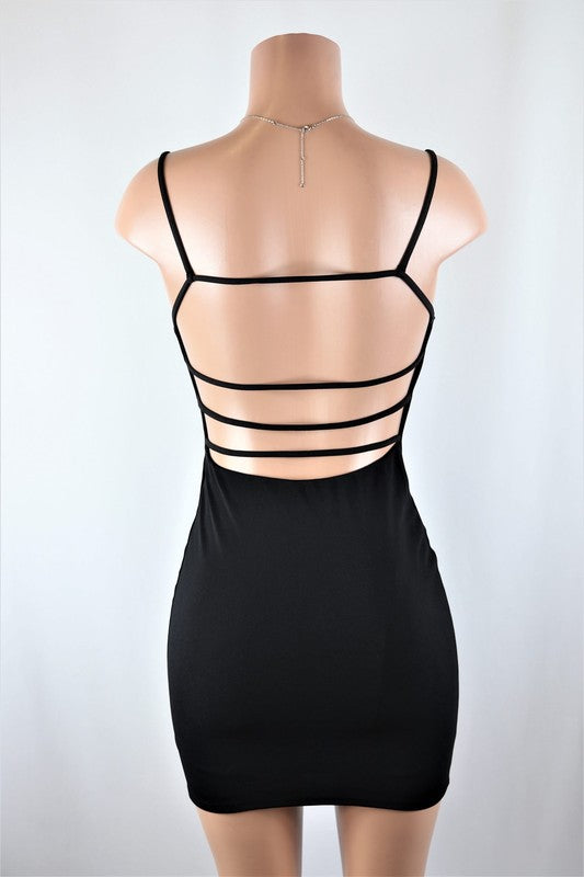 Backless fitted mini dress