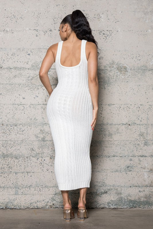 HEAVY SWEATER LONG BODYCON DRESS