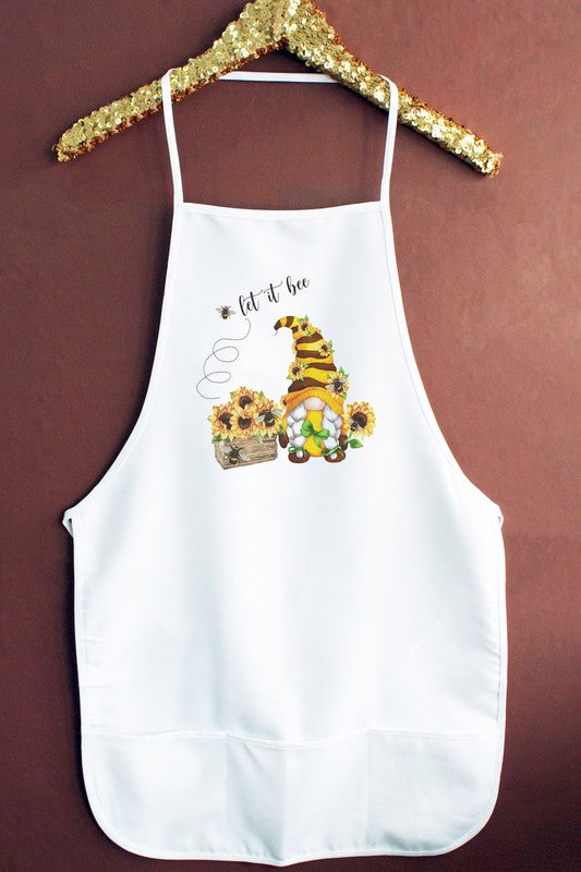 Let It Be Sunflower Gnome Kitchen Graphic Apron