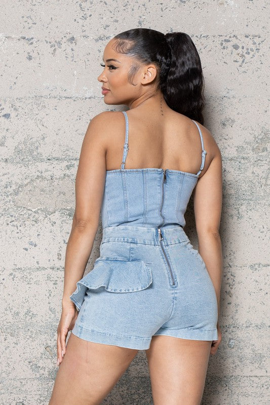 STRETCHY DENIM BODYSUIT