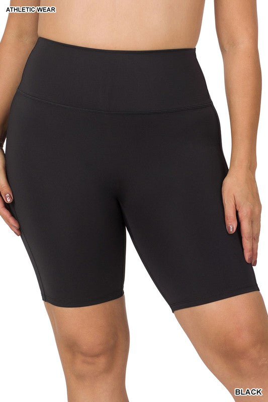 PLUS ATHLETIC HIGH RISE BIKER SHORTS