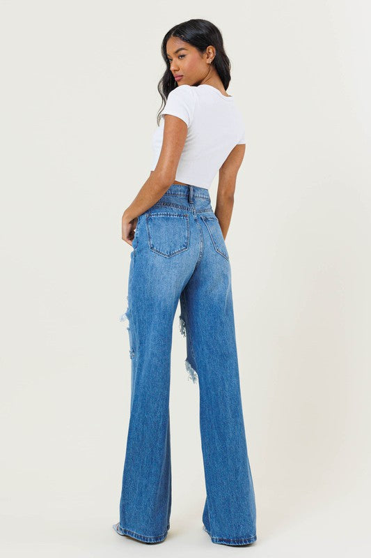 HIGH WAISTED WIDE LEG JEAN