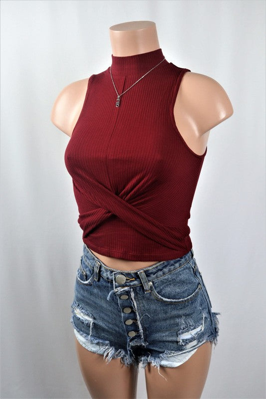 Twist front crop top