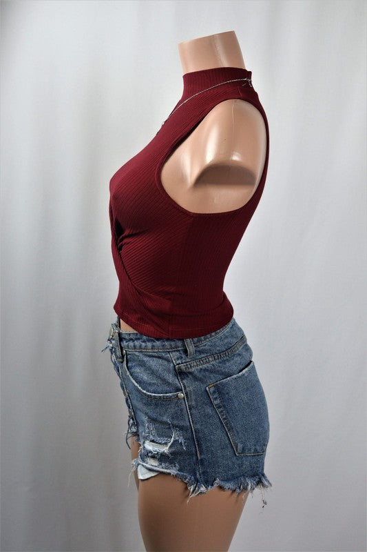 Twist front crop top