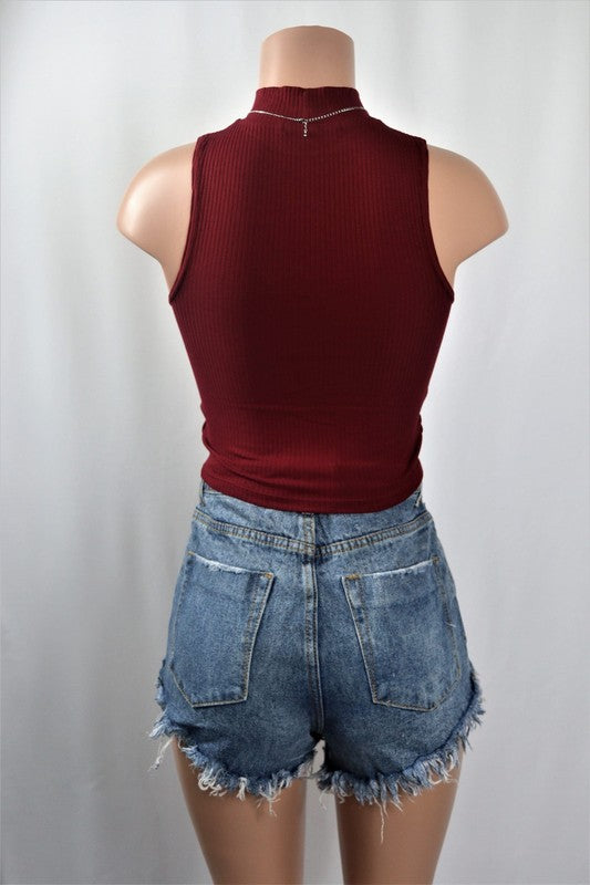 Twist front crop top